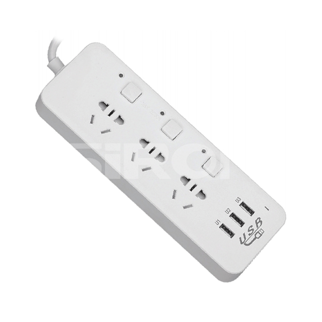 SiRON Y090 Series 3-bit Sub-control +3USB Ports Extension Cord Socket