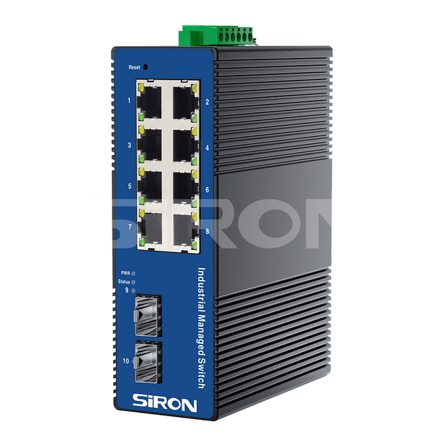 SiRON T382-12 Web-based Network Management 2 Optical 8 Power Industrial Switch